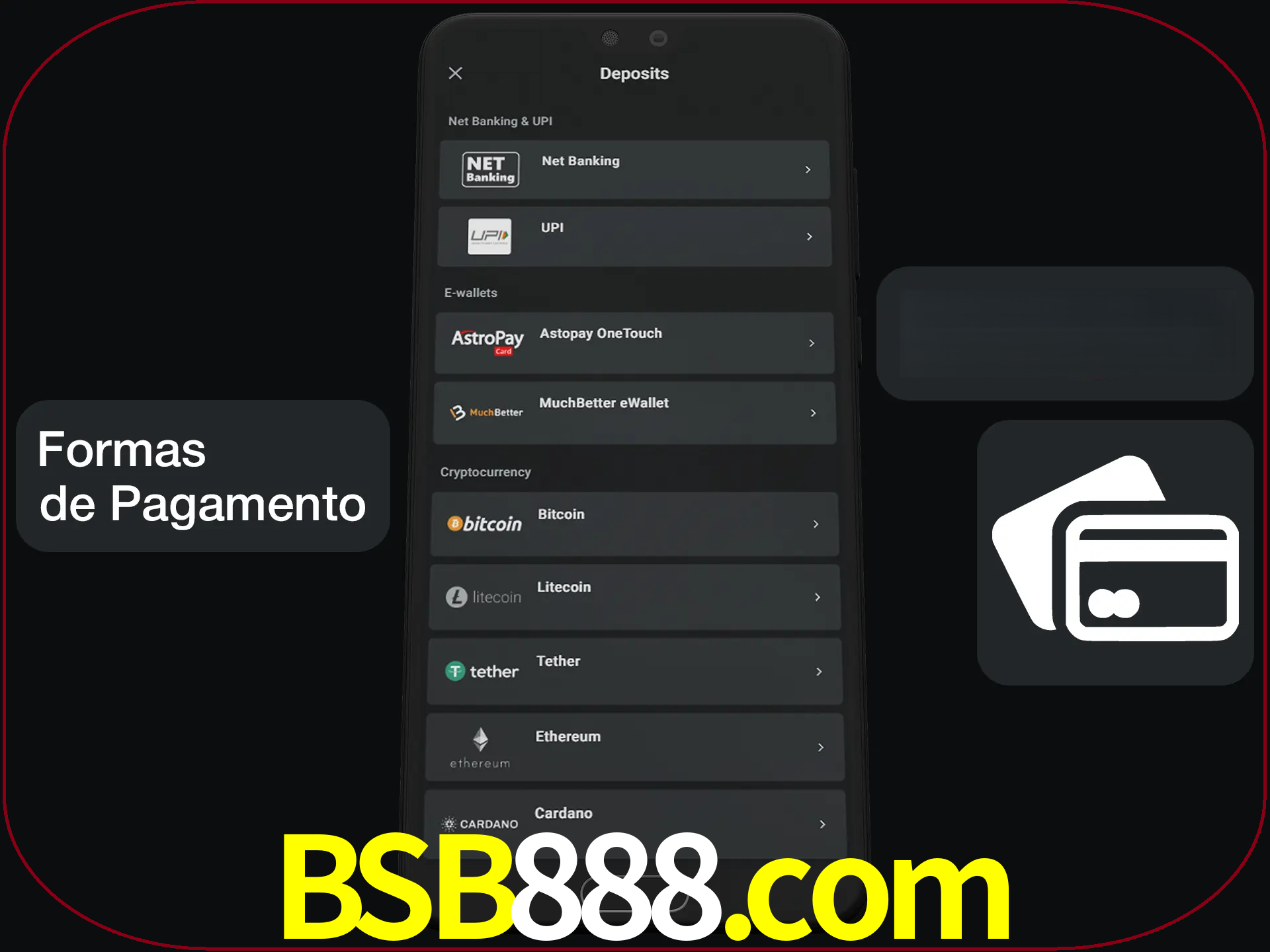 Escolha a forma de pagamento de sua preferência.