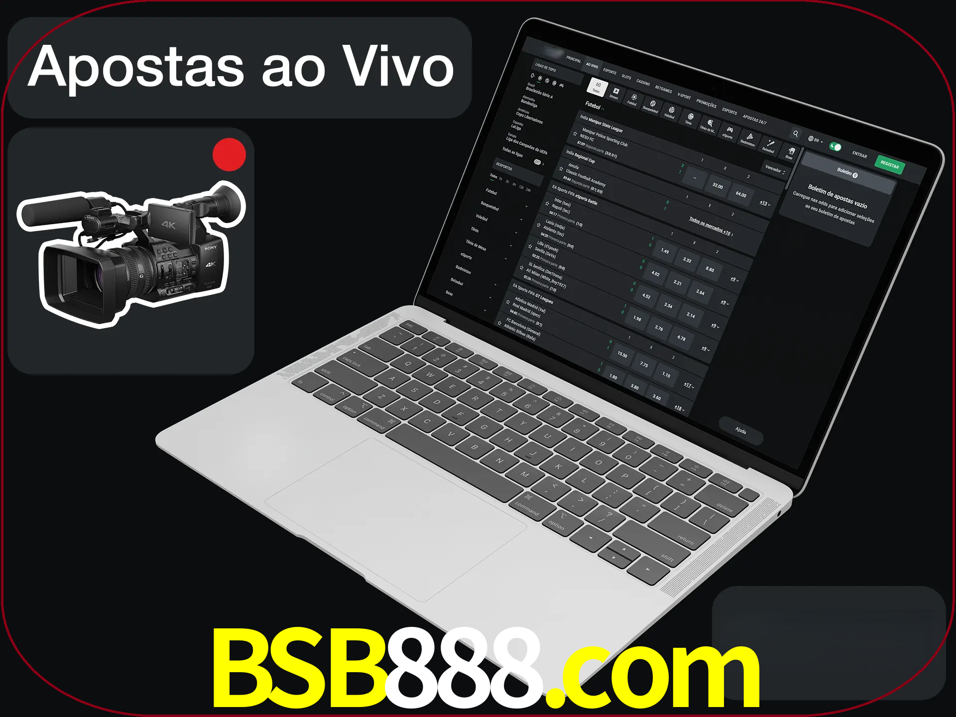 Aposte em formato ao vivo em nosso site.