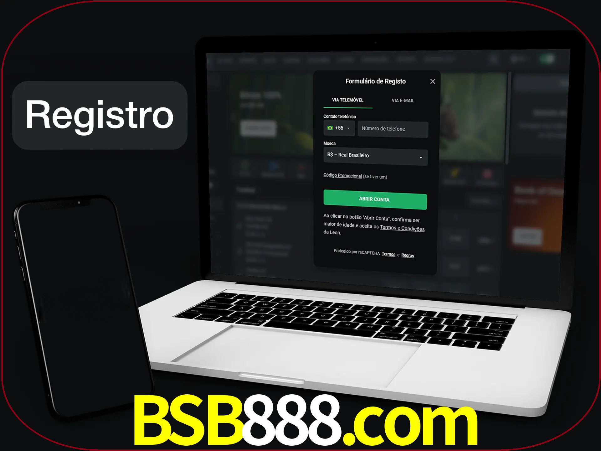 O registro na LeonBet é simples.