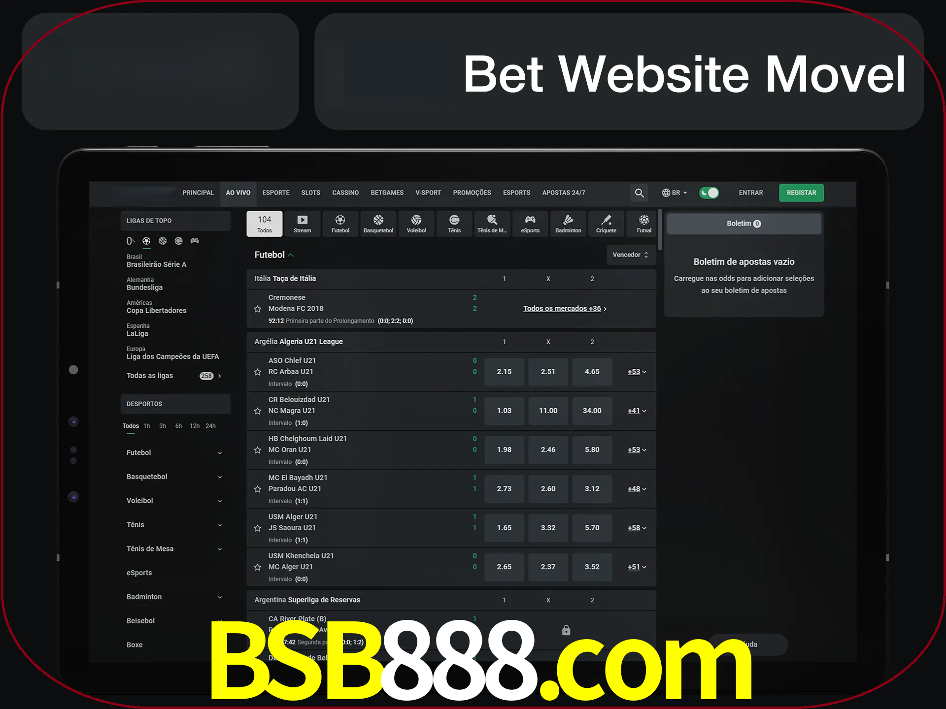Use nosso website em qualquer dispositivo.